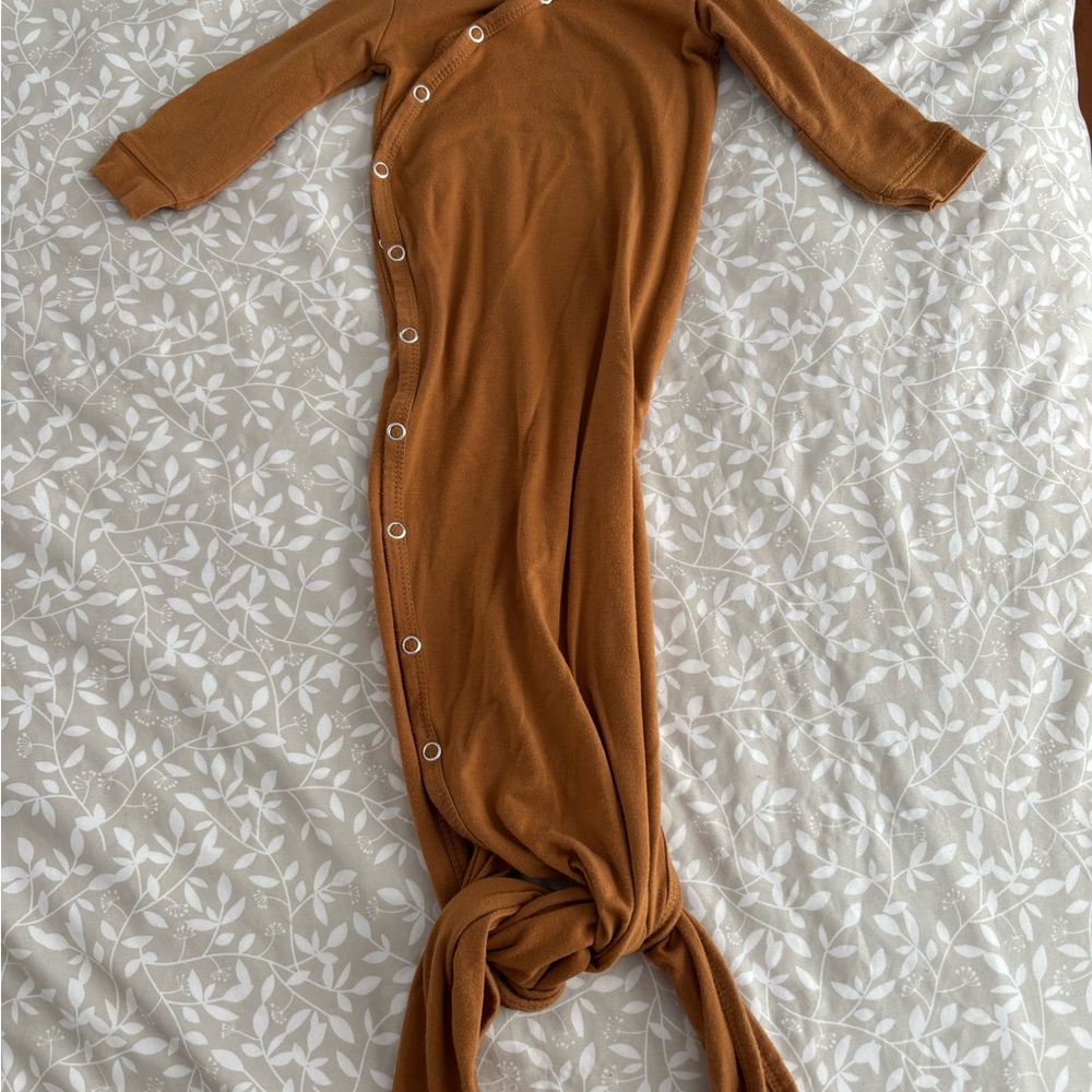 Brown Button-Up Baby Gown